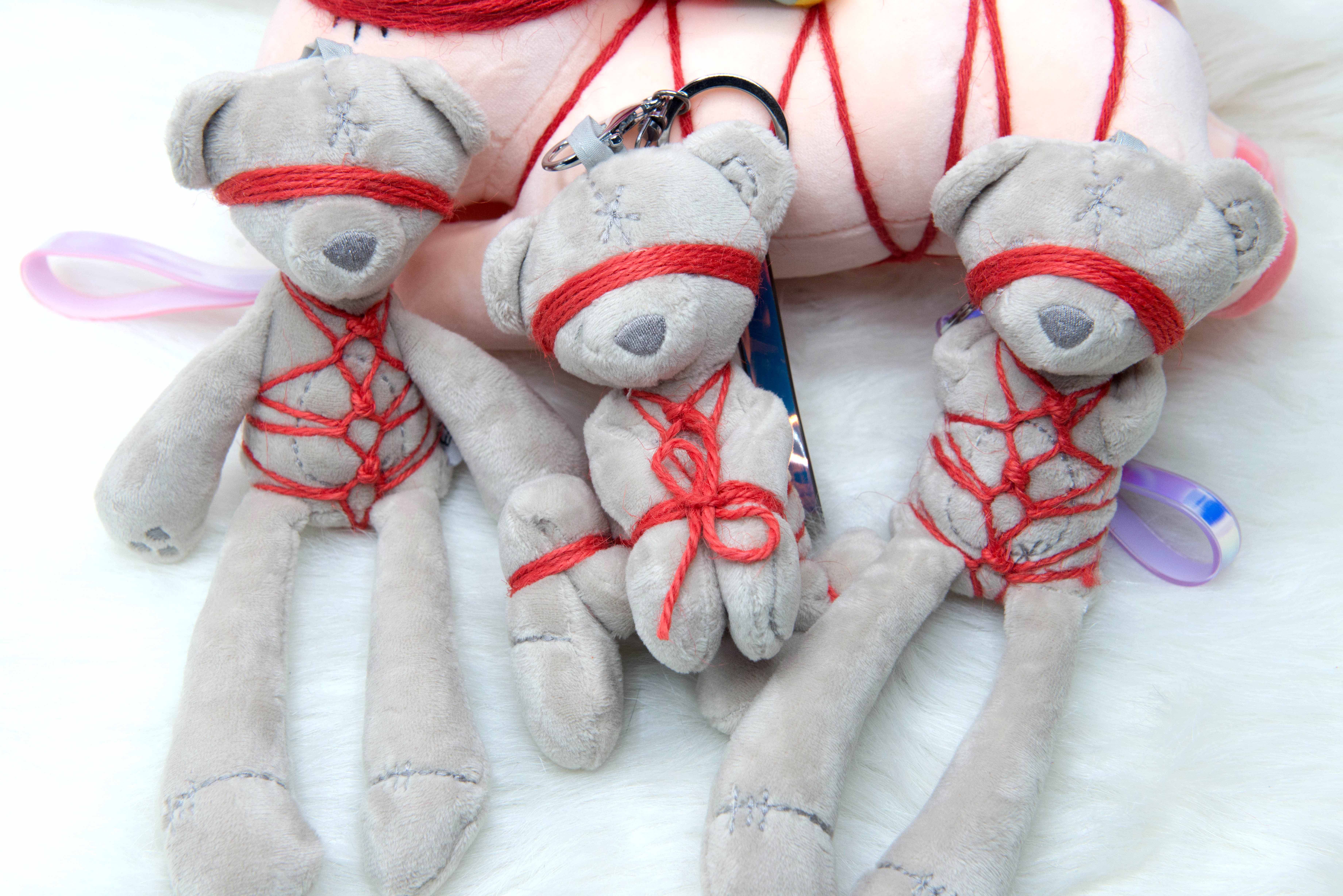 捆绑兔熊玩偶动物手工绳艺挂件可爱日系情侣毛绒布艺类玩具