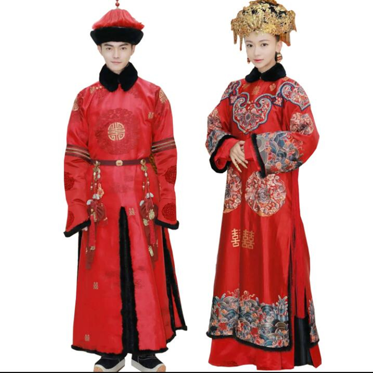 延禧攻略略同古装中式婚礼服装清朝婚服清代民族服装