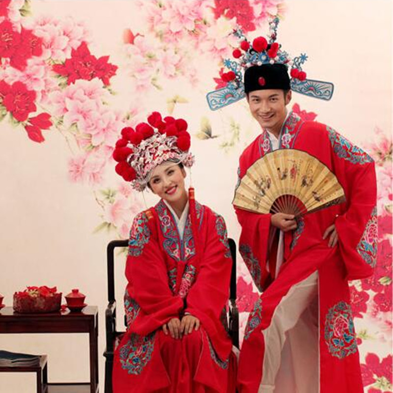 中国国风戏曲主题婚礼戏装婚服古装女披唐伯虎民族服装