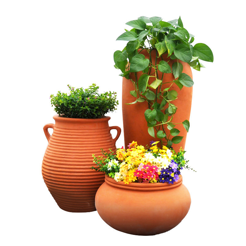 清仓红陶青山别墅庭院种树粗陶复古陶罐陶土花盆