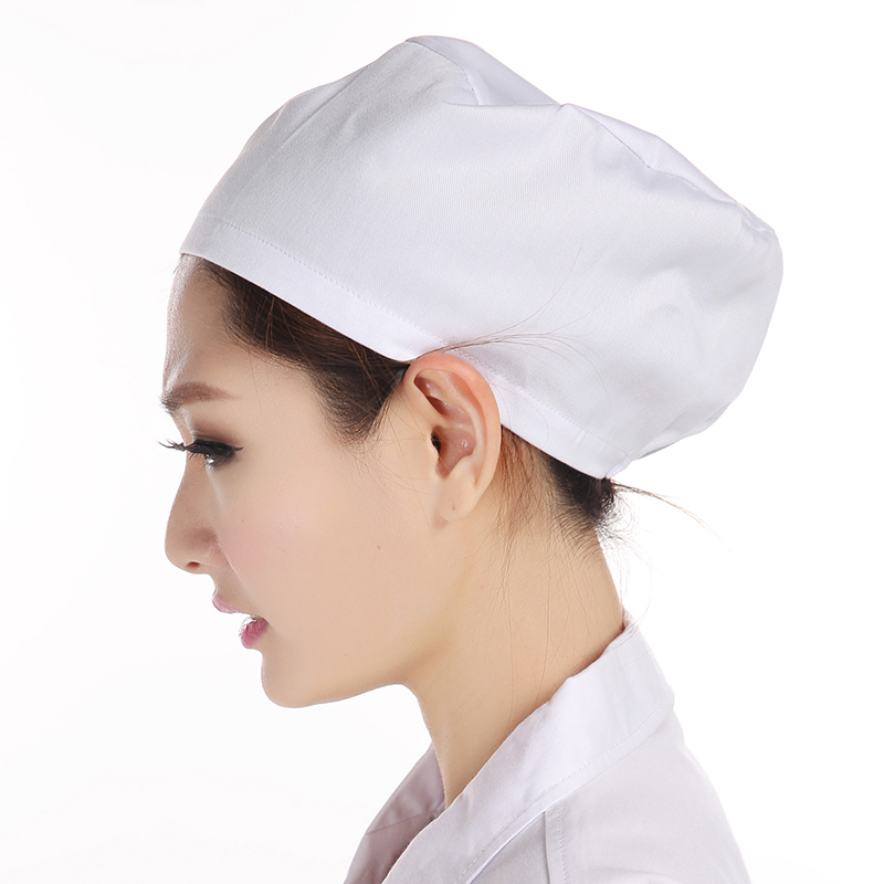 医生医师卫生小白帽圆实验室布帽码可调节男女帽子