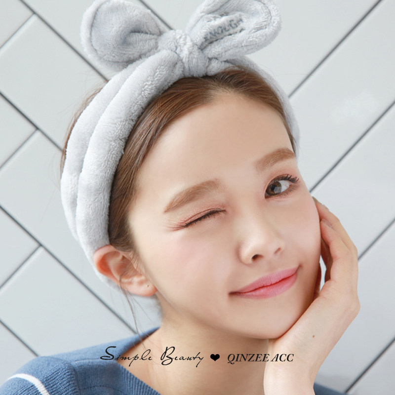 韩国网红洗脸发带女字母束发带可爱洗漱化妆面膜发饰