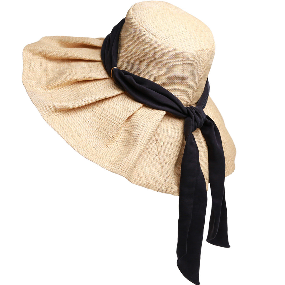 hatsup超大沙滩帽子女夏海边大帽檐折叠海边度假遮阳拉菲草帽