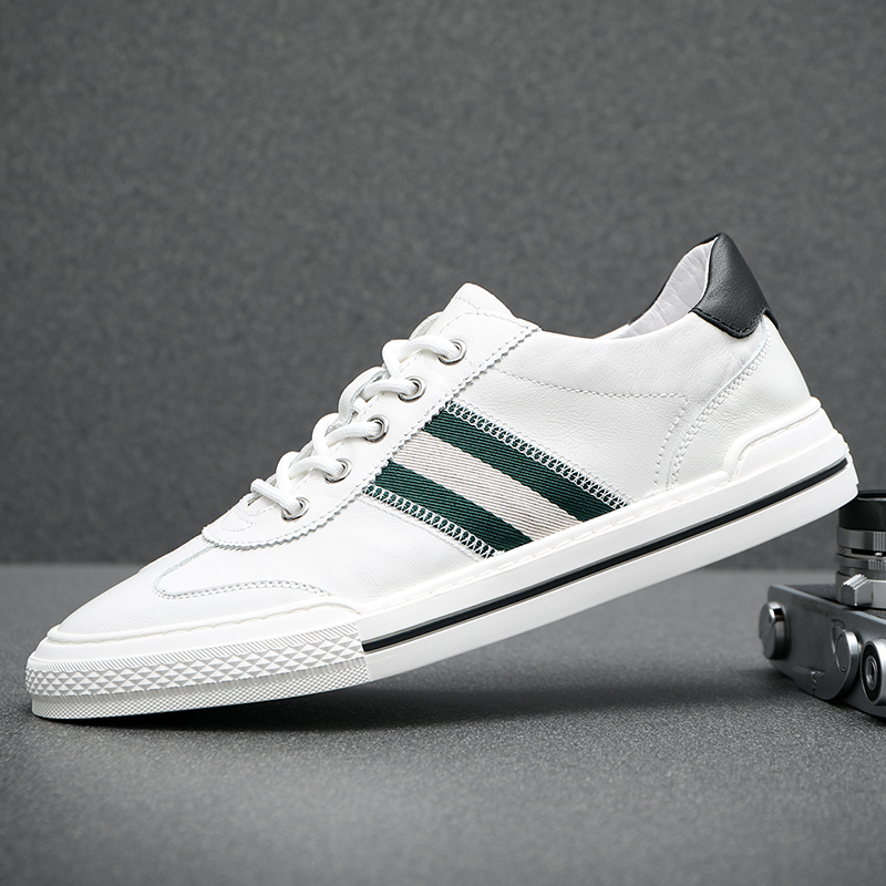 欧洲站男鞋秋季2022新款真皮男士板鞋潮流百搭休闲鞋软皮小白鞋男