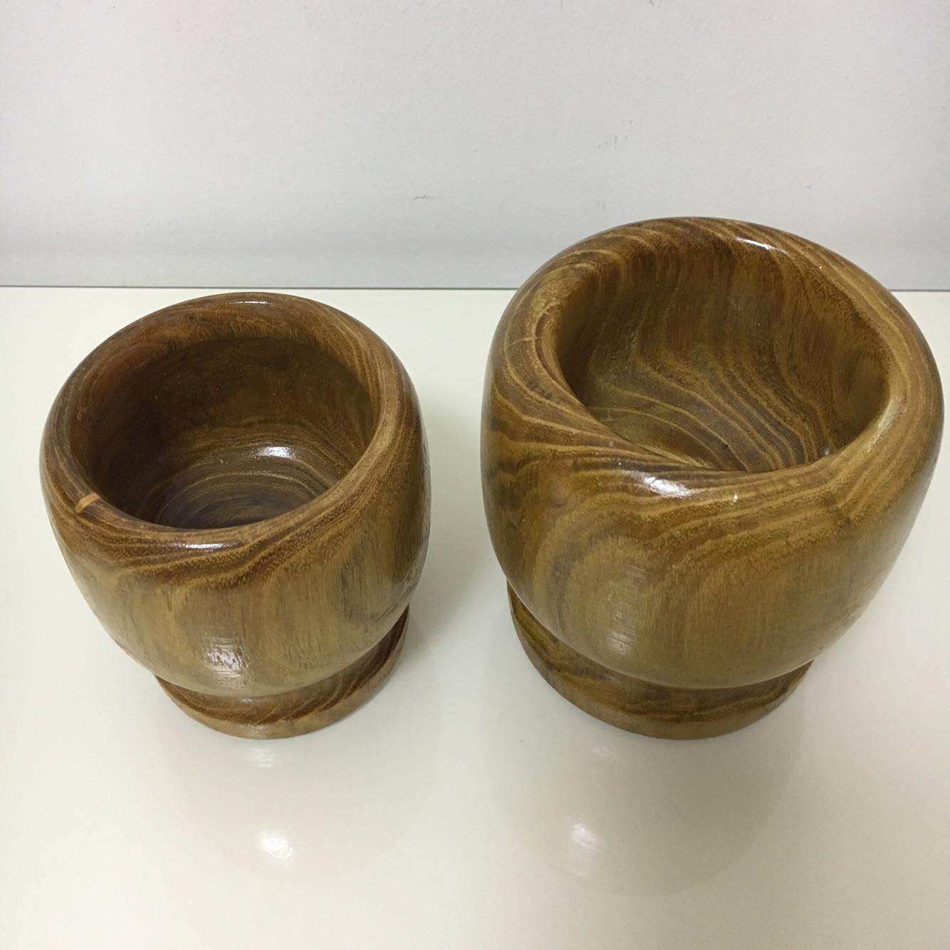 磨药碗老式搅碎研磨器手动捣药钵杵辅食胡椒粉磨研工具碗蒜泥木制