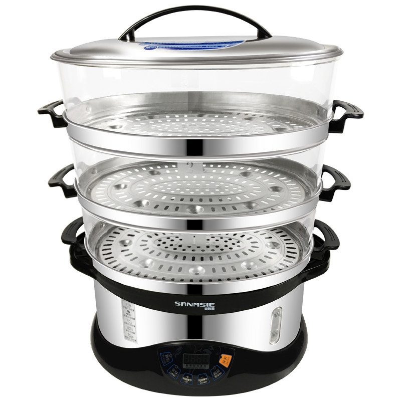 山姆斯电蒸笼家用透明三层大容量多功能电蒸锅