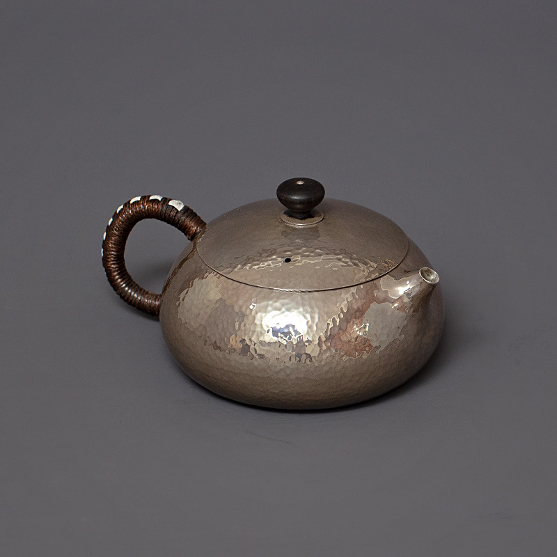 纯银茶壶西施泡茶手工一张紫皮银壶家用日式茶壶