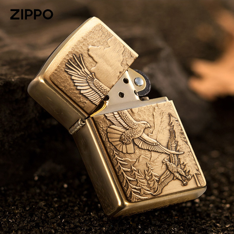 打火机zippo官方旗舰店正品男士煤油高山鹰山鹰贴章20854zippo