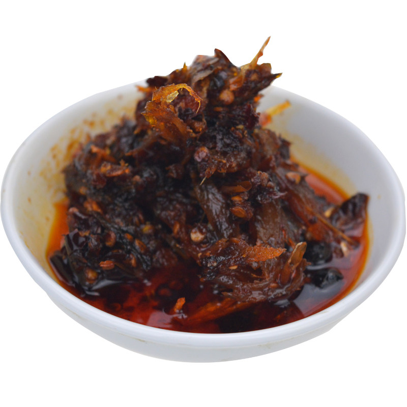 子鱼辣子湖南安仁特产产金盆窝辣椒酱罐头下饭鱼干