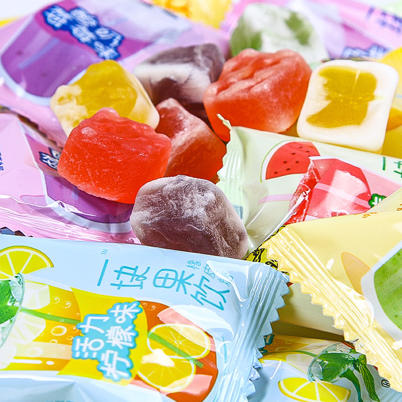 徐福记一块果饮散装200g橡皮糖水果喜糖软糖糖果