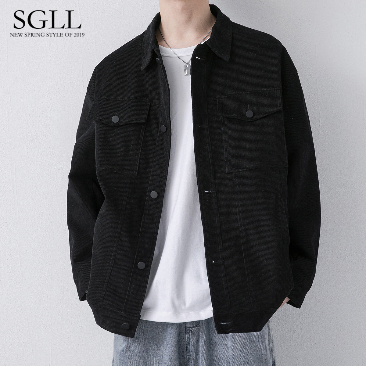 灯芯绒男士外套ins潮春秋季2022新款牛仔棒球服休闲痞帅男装夹克