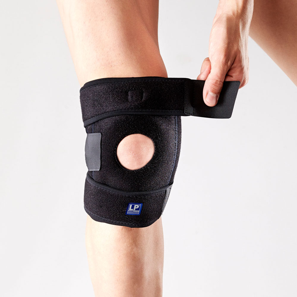 lp733km透气弹簧支撑型护膝登山舞蹈网排足篮羽毛球运动护膝