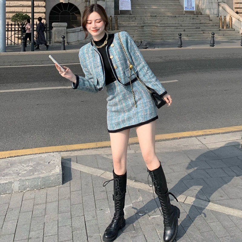小香风套装裙女韩国女主穿搭早春气质名媛chic外套时尚套装