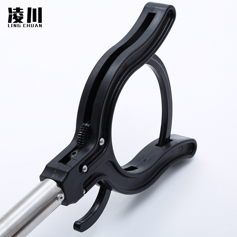 凌川带锁脚叉防暴钢叉伸缩脚叉颈叉抓捕器抓捕叉校园安保防护器材