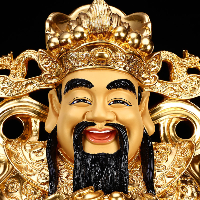 秦歌纯铜贴金财神爷佛像招财家用供奉摆件