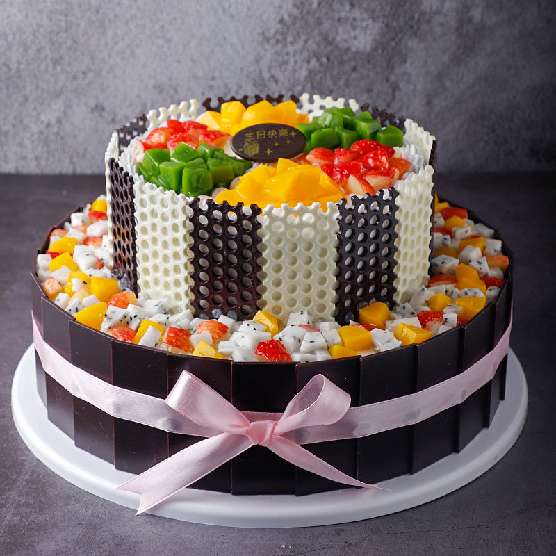 蛋糕双层欧式水果模型2020新款网红生日塑胶仿真水果