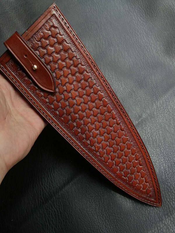 定制刀鞘刀套牛皮小直武士折叠尼泊尔狗腿日本刀鞘