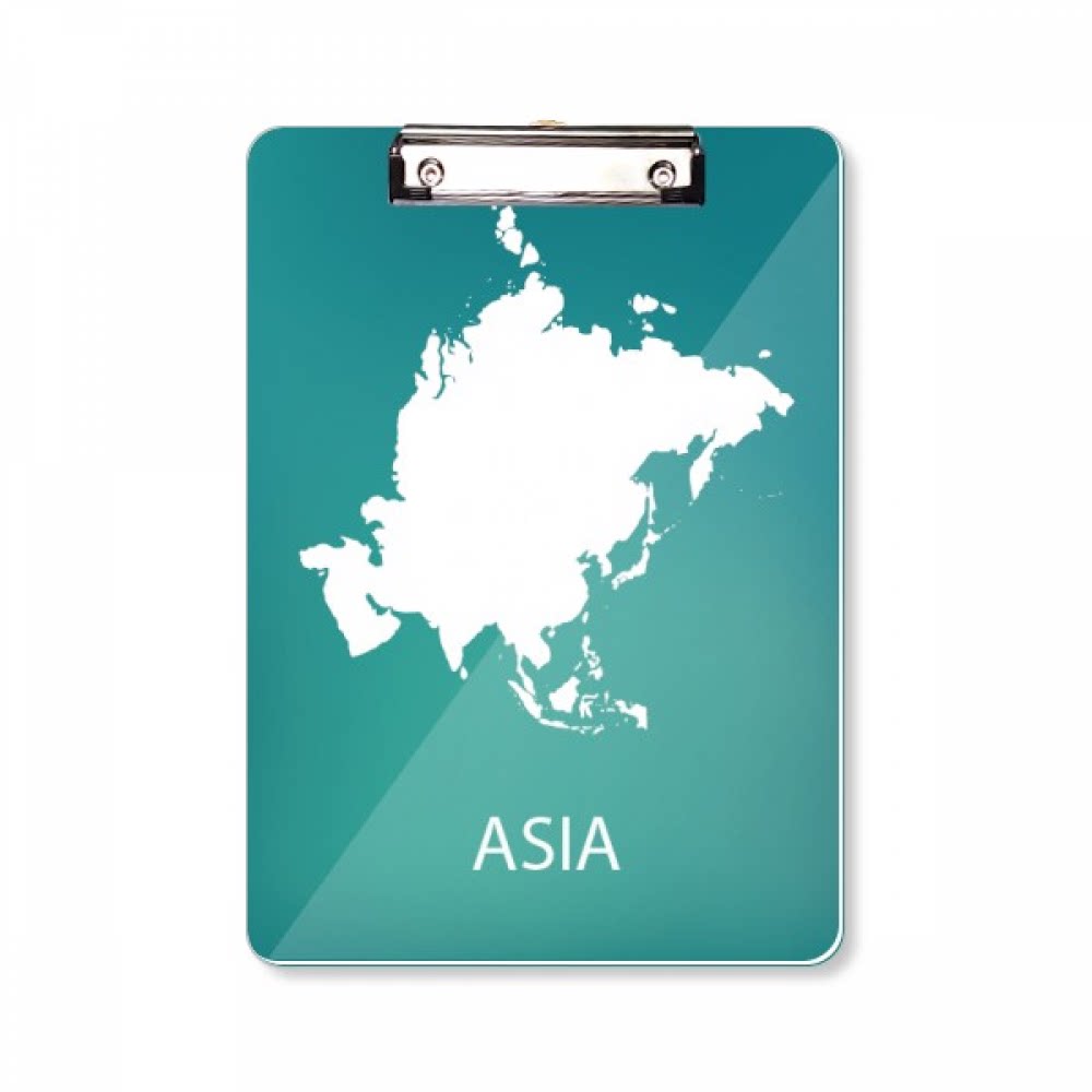 白色亚洲地图图案平头文件夹书写垫板考试a4书写板