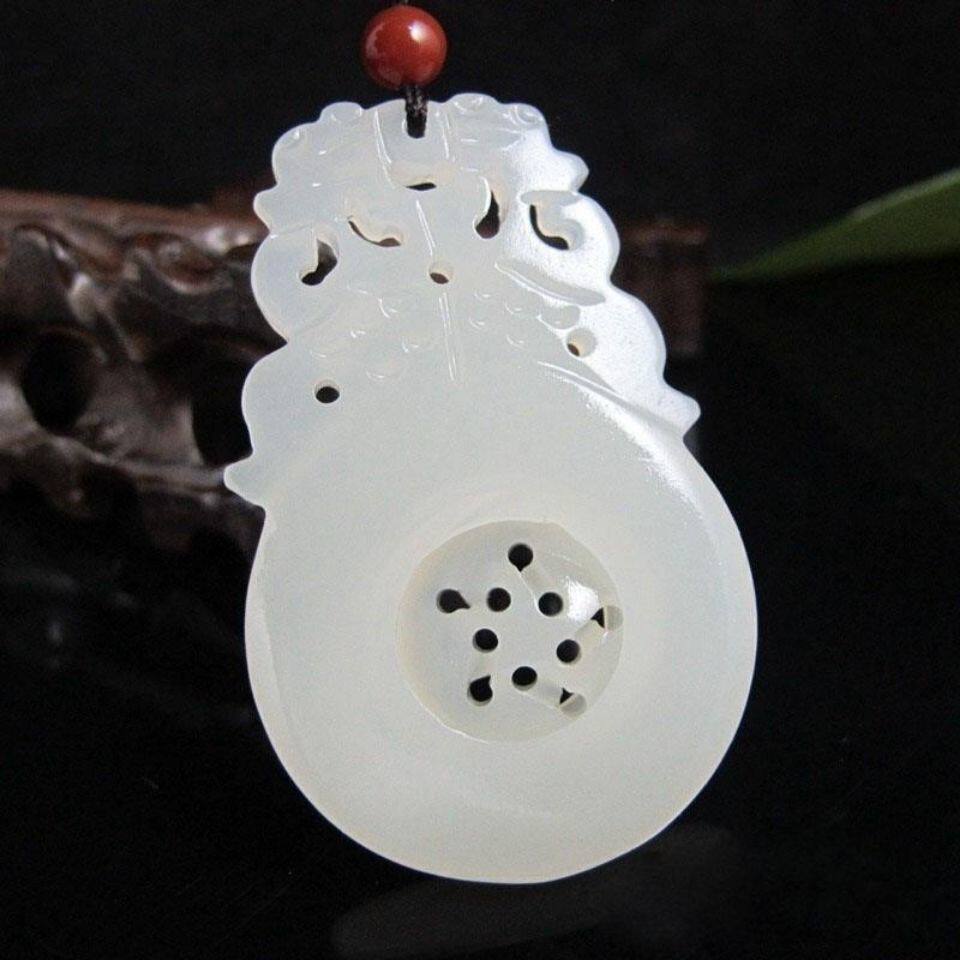 吊坠天然白玉阿富汗白玉风玉风水轮流转玉佩时来运转项坠