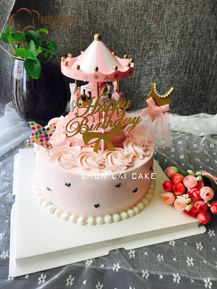 蛋糕旋转木马宝宝儿童生日蛋糕动物淡奶广州同城配送新鲜生日蛋糕