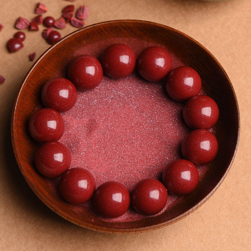 道教点敕真品原矿紫金朱砂手串男款招财进宝辟邪手链