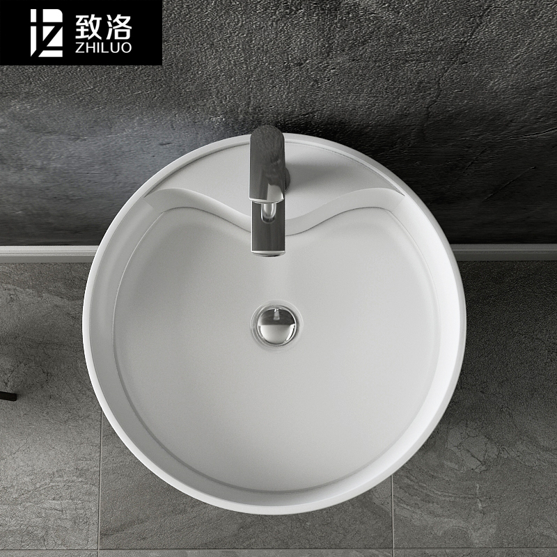 家用简约洗脸盆一体落地式艺术艺术人人造石洗面盆立柱盆