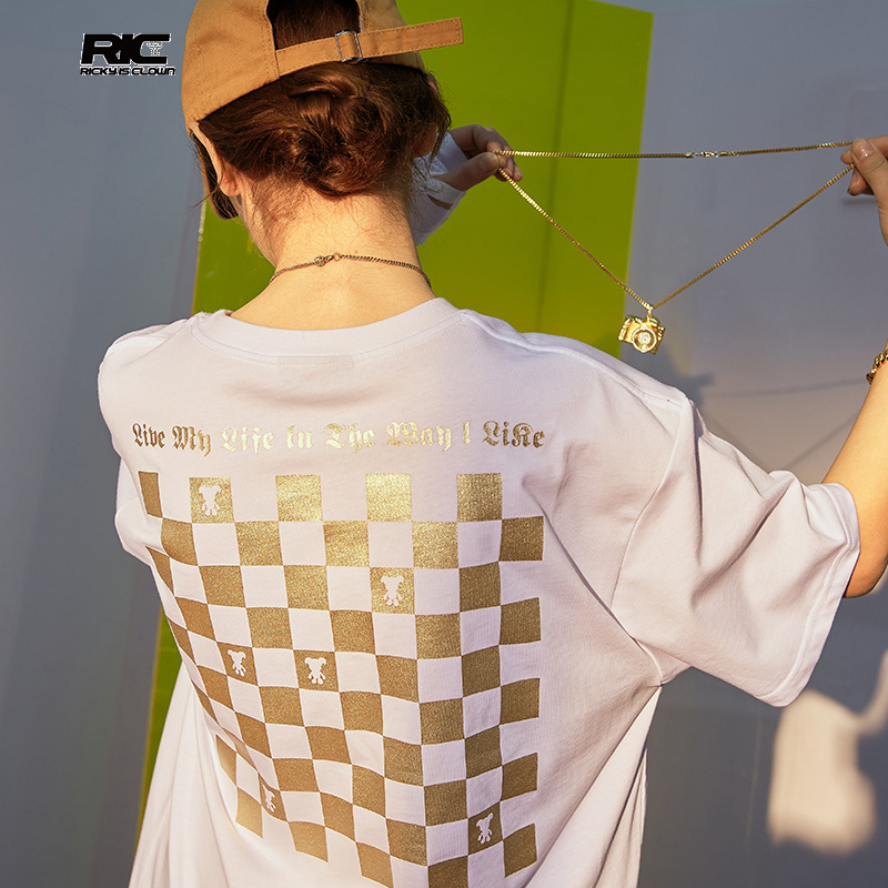 RickyisClown小丑联名RICHBEAR小熊短袖男国潮国潮情侣装夏装t恤