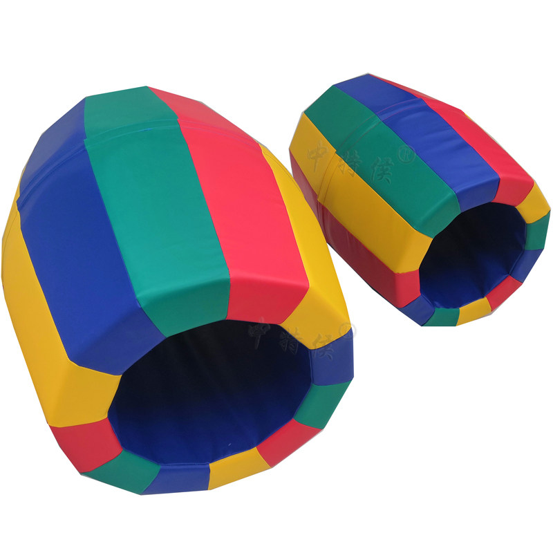 热卖幼儿园钻爬桶隧道早教感统训练训练器器材软包感统训练器材
