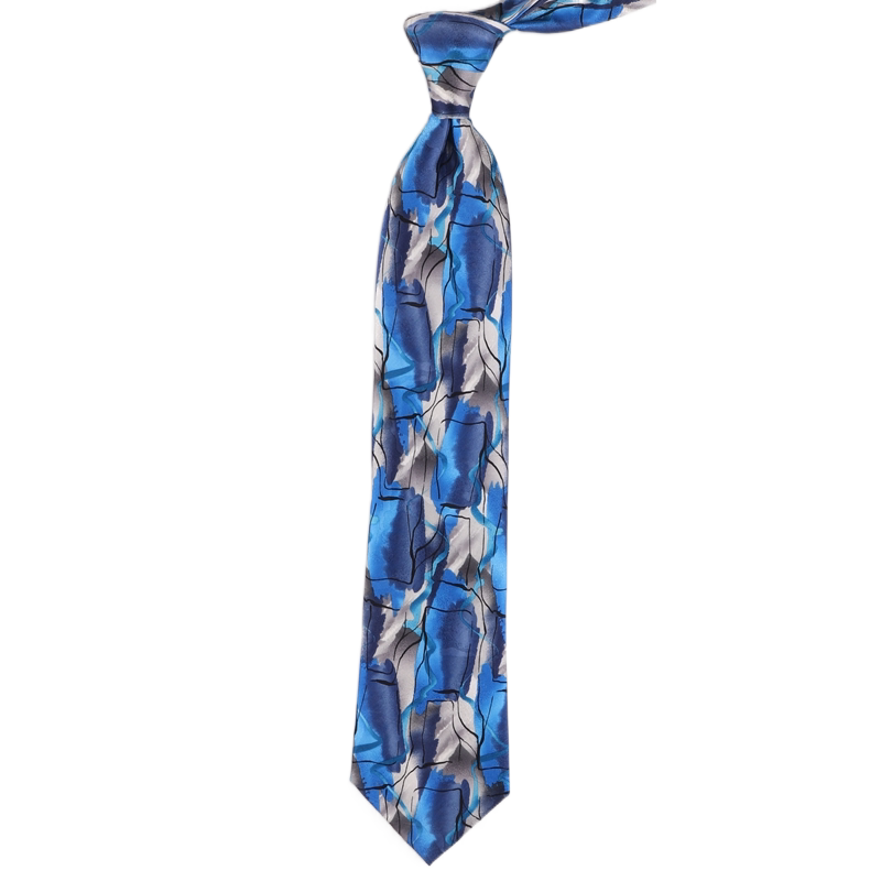 创意设计手绘艺术抽象印花真丝领带男士休闲个性领带