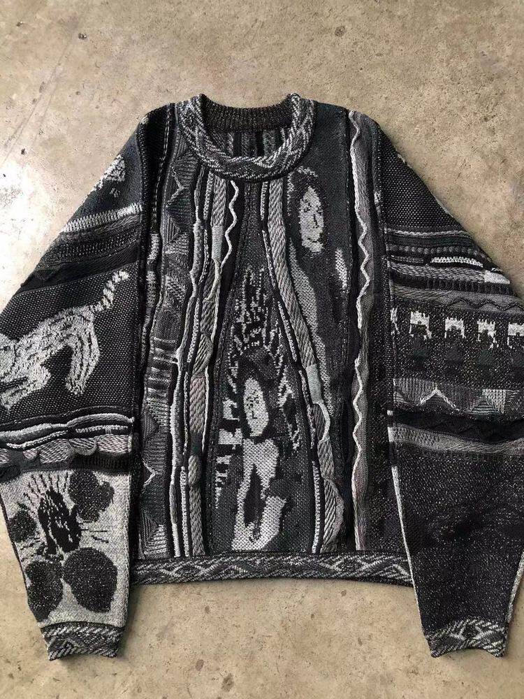 毛衣kapital平田和宏反战圆领民族男日国潮情侣毛衣