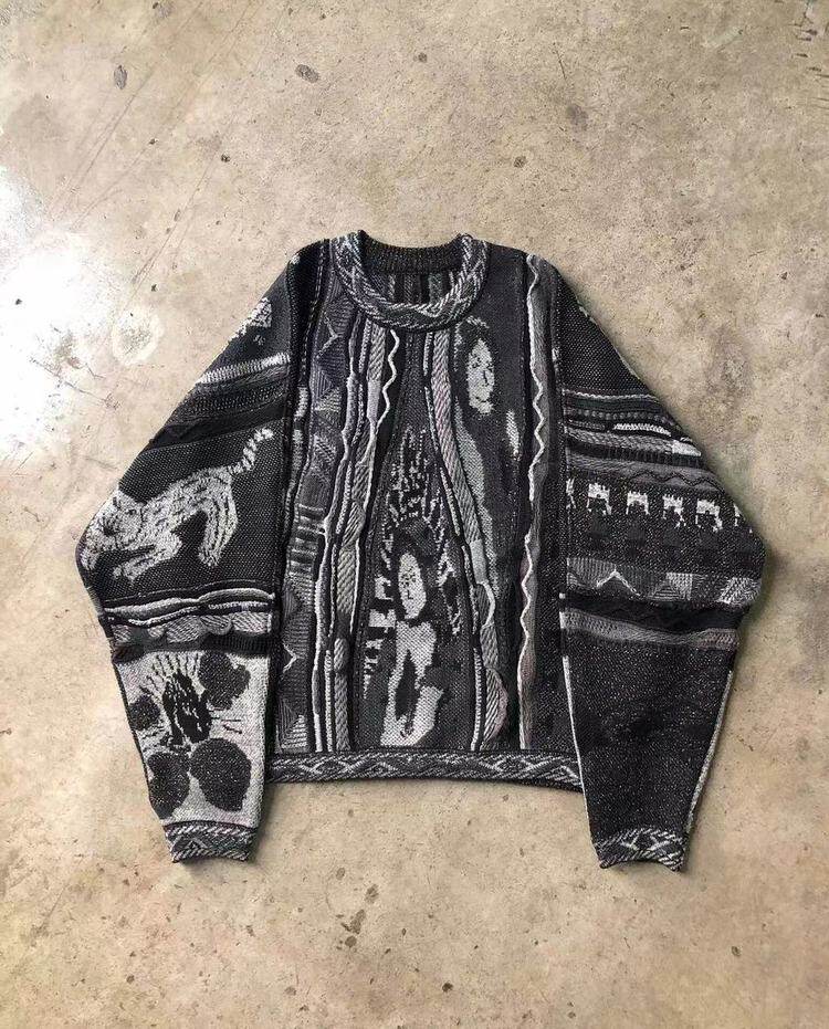 毛衣kapital平田和宏反战圆领民族男日国潮情侣毛衣