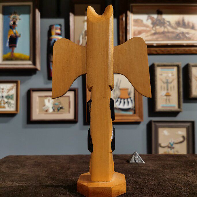 北美美国阿拉斯加印第安原住民立体雷鸟图腾收藏实木木雕