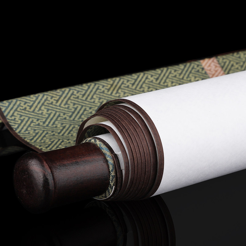 卷轴精装挂轴中式书法专用半生四尺字画装裱宣纸