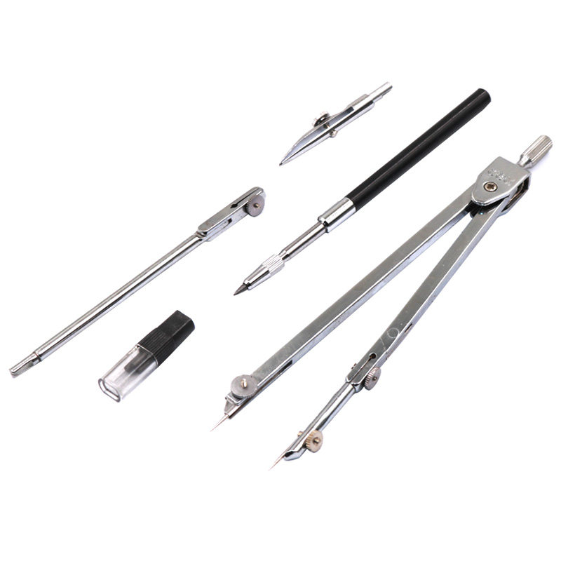 得力专业全金属圆规学生用制图绘画金属不锈钢圆规多功能工业制图大学