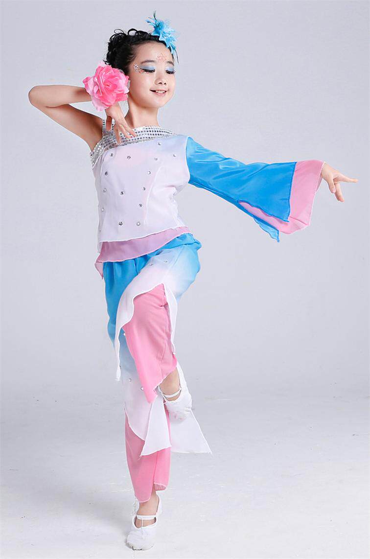 少儿民族舞蹈演出服装女童江南水乡儿童演出服