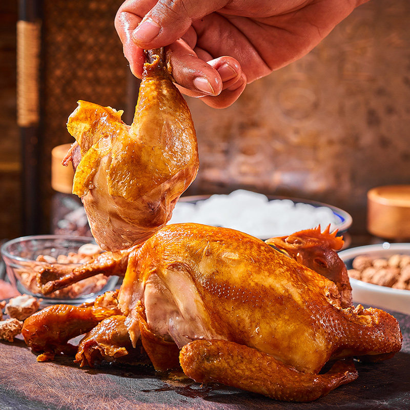 小李烧鸡天津特产清真卤味扒鸡整只德州熏鸡沟帮子正宗即食烤鸡