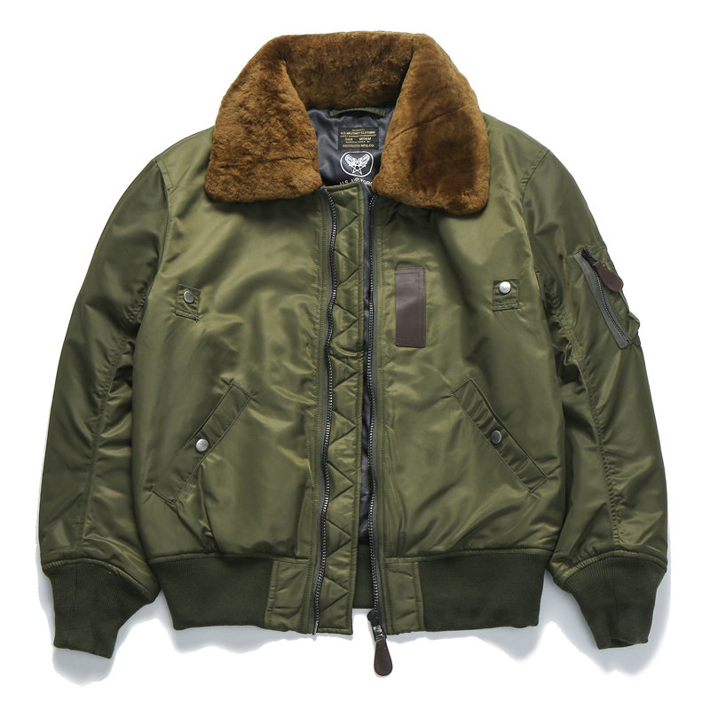 阿美咔叽空军B-15夹克飞行服棉袄加厚毛领可拆冬季棉衣外套男女款