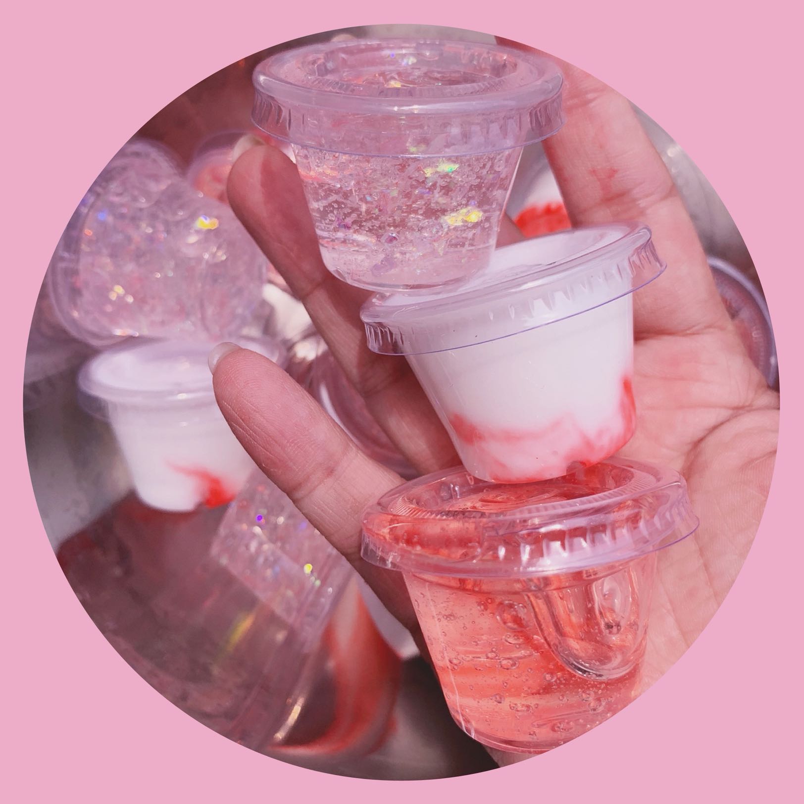 少女心小小卡哇伊各种各样史莱姆起泡胶40ml粉色限定4盒装便宜