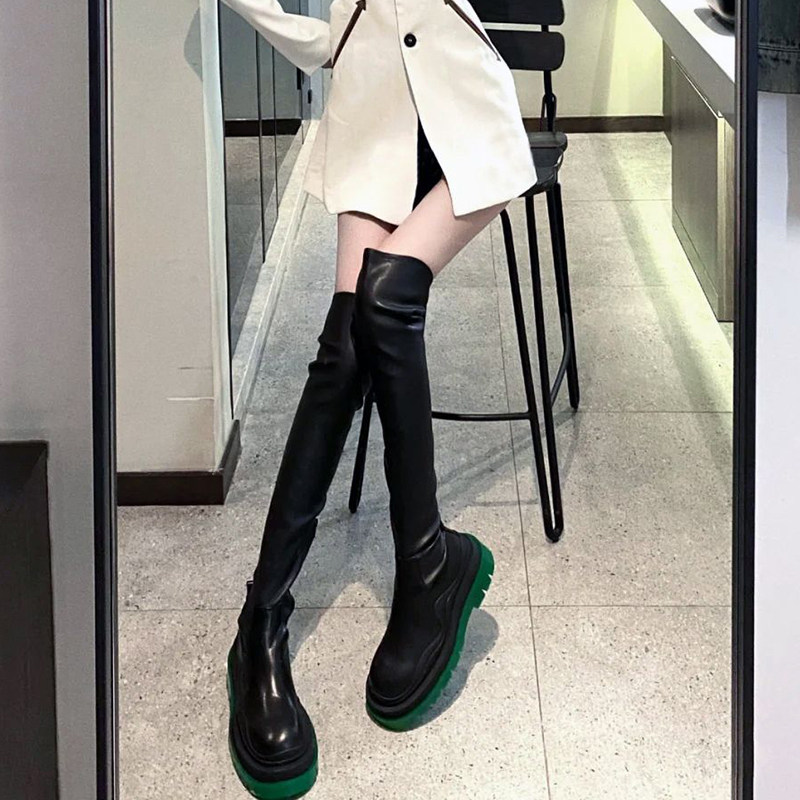 网红瘦瘦bv长筒靴女过膝2020秋冬弹力靴