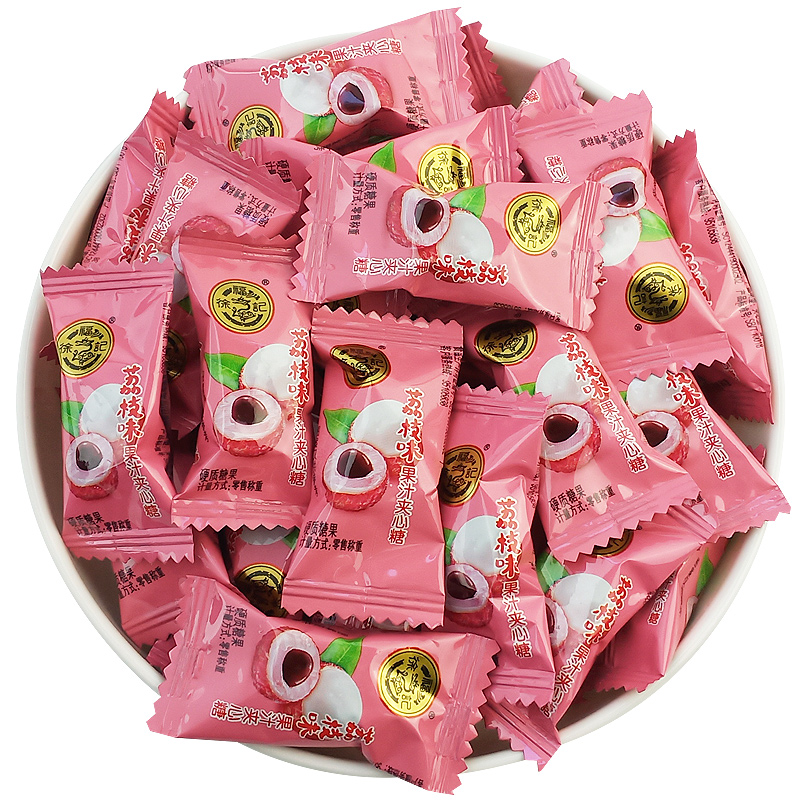 徐福记果汁夹心糖500g水果果味硬糖混合散装婚庆糖果