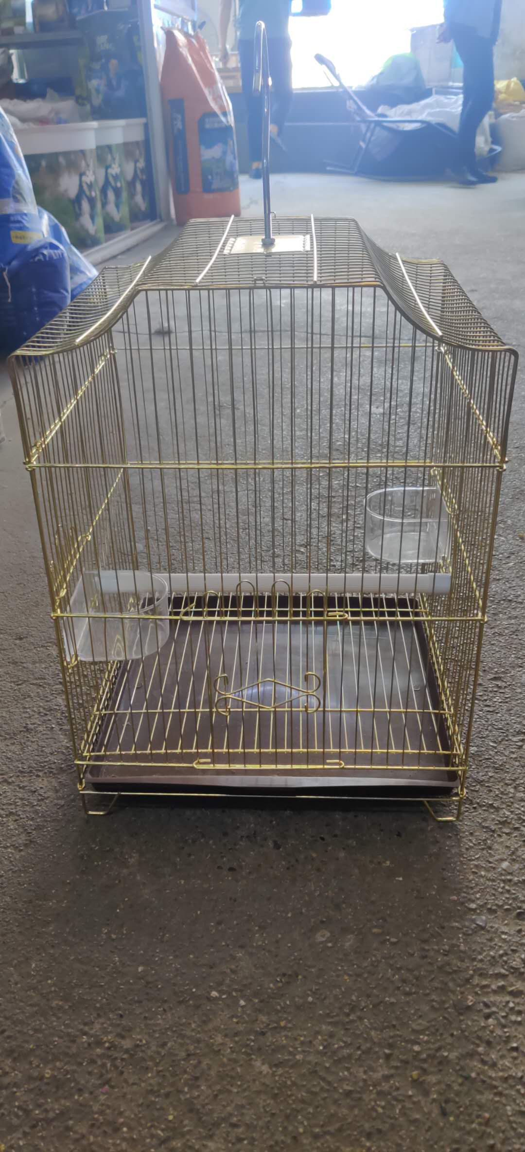 虎皮鹦鹉鸟笼大号不锈钢色鸟笼子八哥鹩哥画眉鸟笼