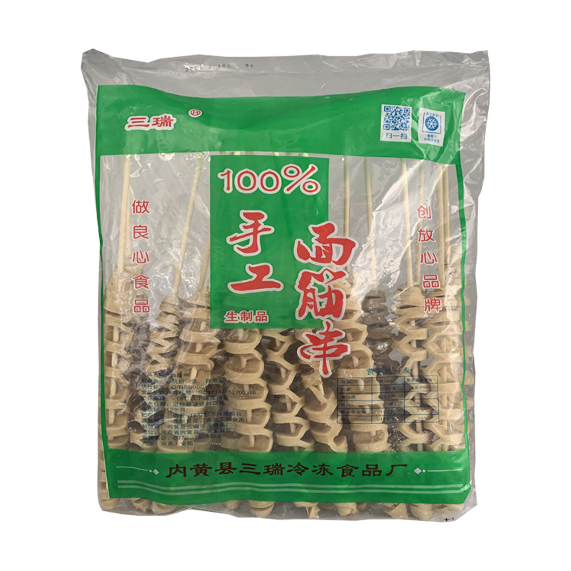 三瑞烤面面筋58g手工素食烧烤油炸豆制品速冻面筋制品