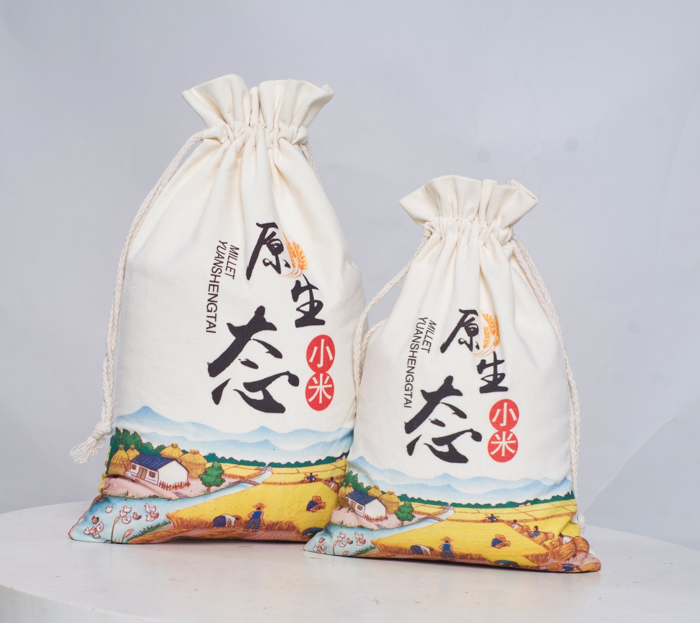 布袋大米米袋子米口口袋包装袋帆布面粉袋帆小米礼品袋