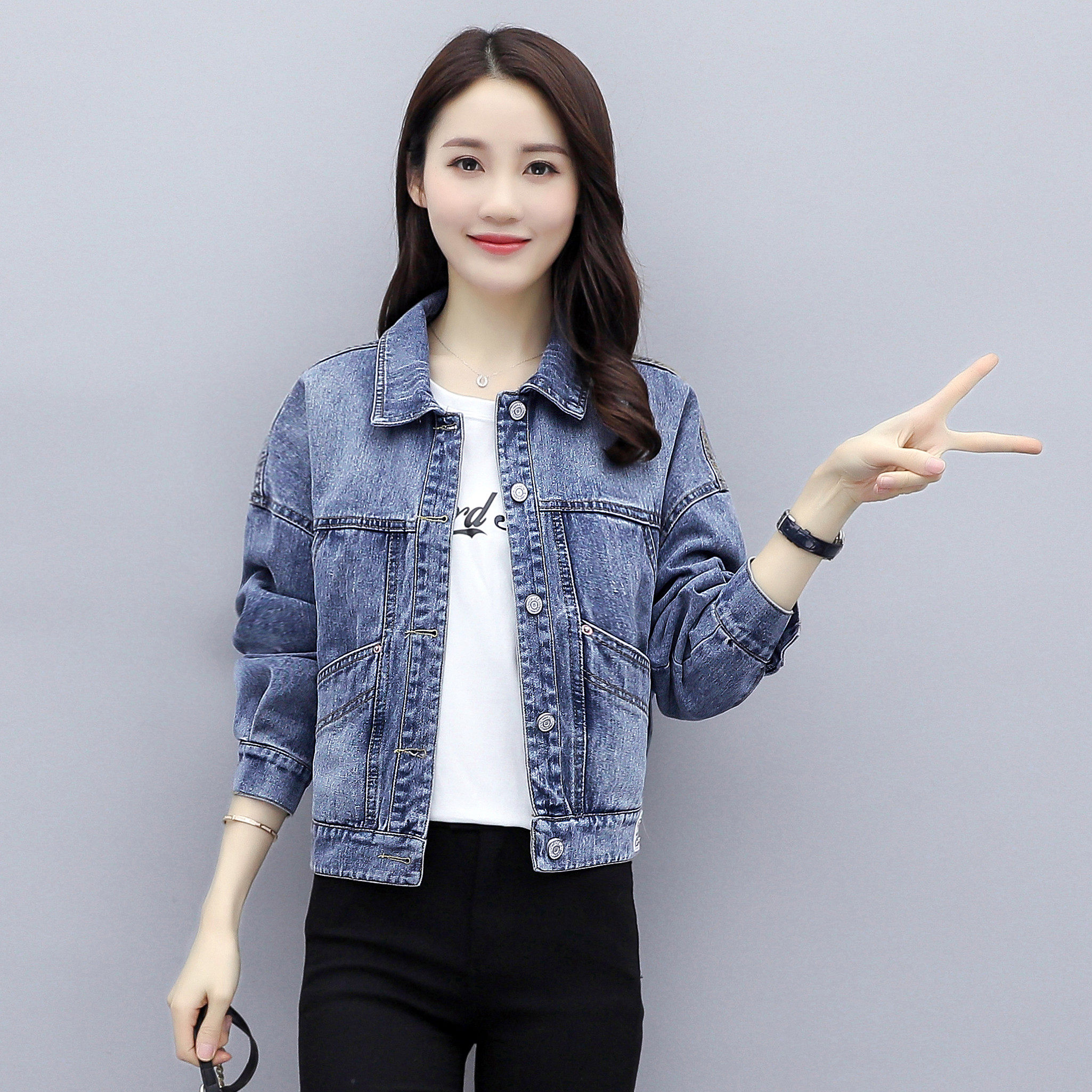 2020初春新款牛仔外套女原宿港bf短外套