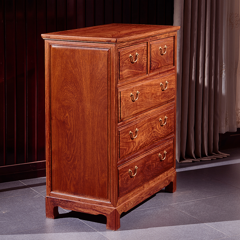 承宝轩卧室实木五斗柜刺猬紫檀红木抽屉储物柜家具斗柜