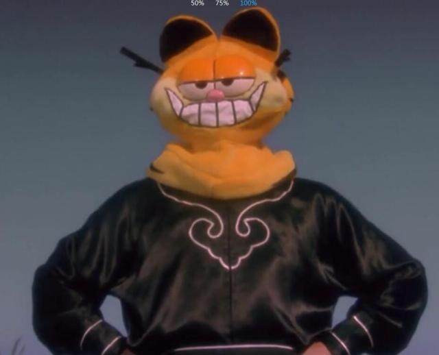 喜剧之王电影破坏之王周星驰同款长袖蒙面加菲猫衣服t恤