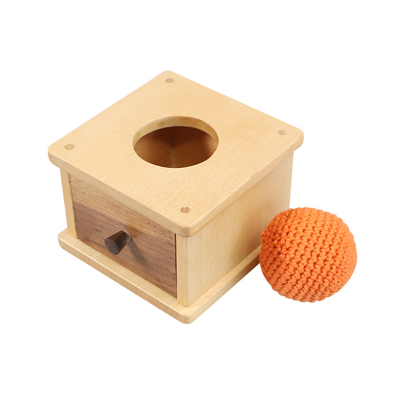 萌学蒙氏蒙特早教nido手眼协调教具 lovevery平替针织球榉木盒子 - 痕