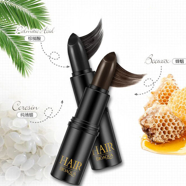 泊泉雅绚色美发笔黑棕色修饰头发打蜡发际修复化妆