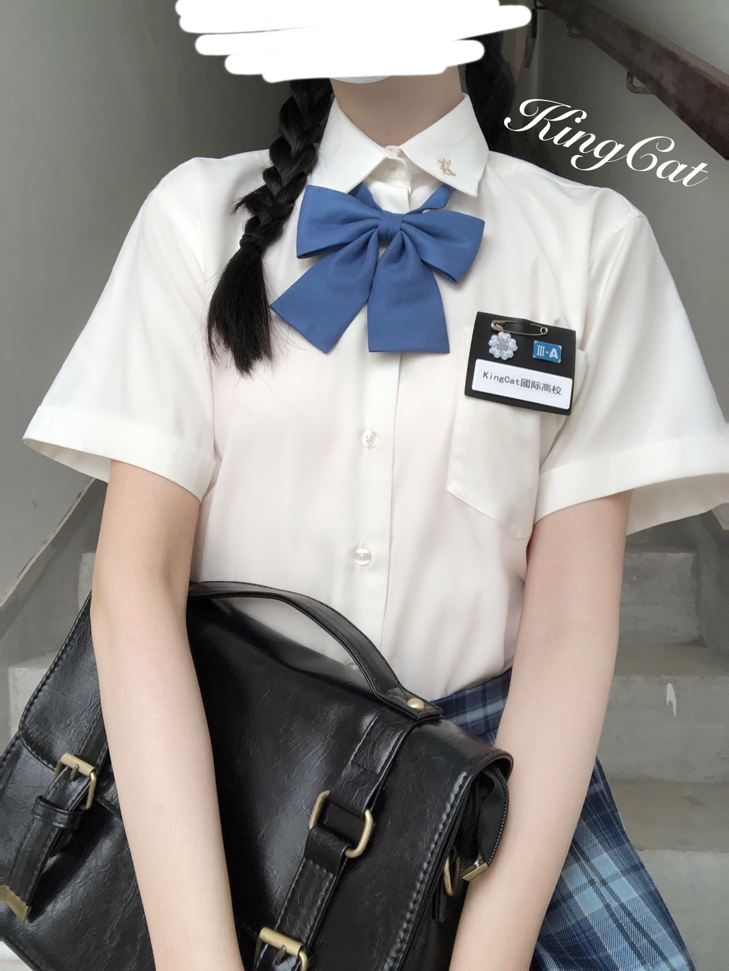 衬衫jk制服短袖jk都爱简简单单刺绣kingcat金百万jk