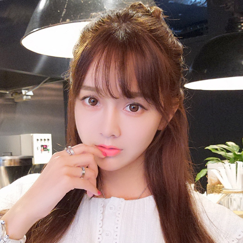 漂亮时代齐刘海女网红全真手织空气留海自然刘海片